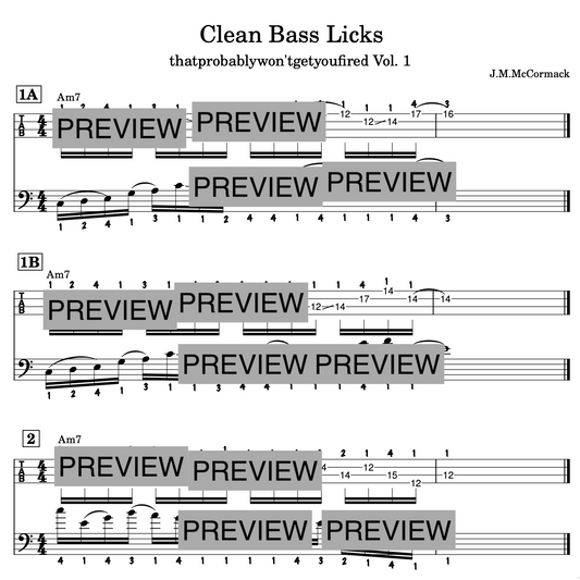 Clean Bass Licks (thatprobablywontgetyoufired) Vol. 1